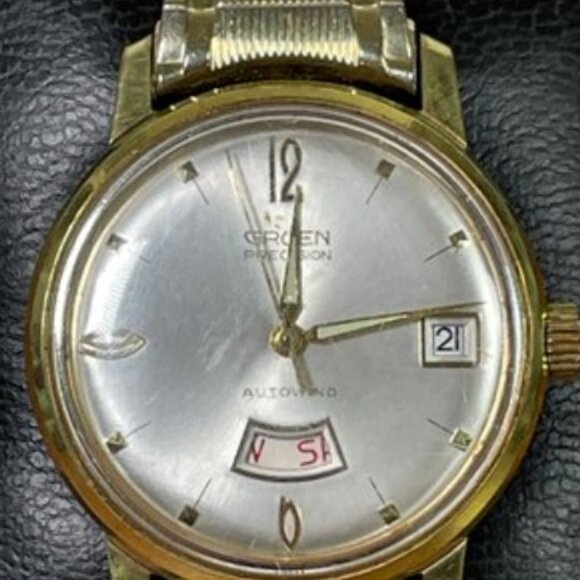 Gruen Precision Watch 17 Jewel Men's 10K Gold Fill Day-Date Automatic Watch